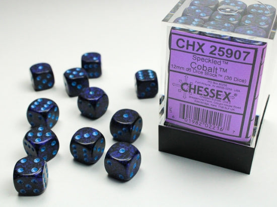Speckled Cobalt 12mm d6 Dice Block (36 dice) (Chessex) (25907)