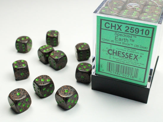 Speckled Earth 12mm d6 Dice Block (36 dice) (Chessex) (25910)