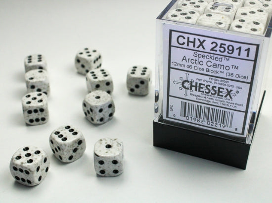 Speckled Arctic Camo 12mm d6 Dice Block (36 dice) (Chessex) (25911)