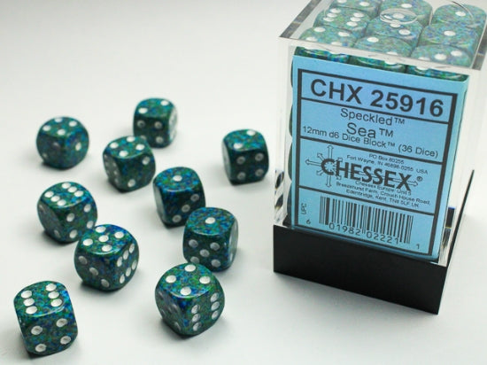 Speckled Sea 12mm d6 Dice Block (36 dice) (Chessex) (25916)
