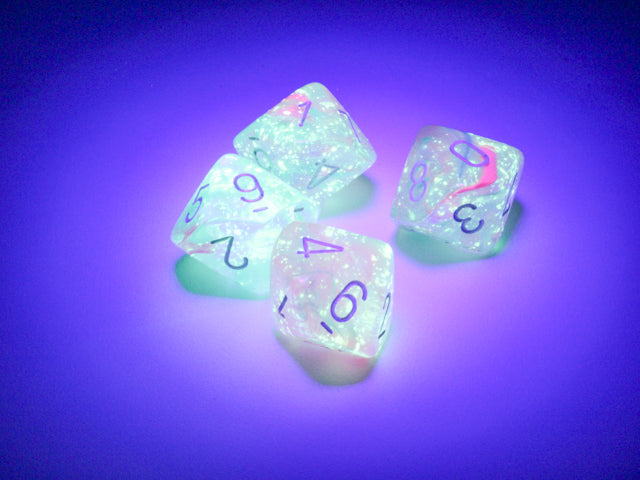 Nebula Red/silver Luminary Set of Ten d10s (Chessex) (27354)