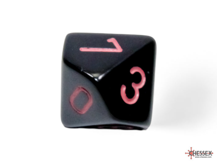 Opaque Black/pink Polyhedral 7-Dice Set (Chessex) (25448)