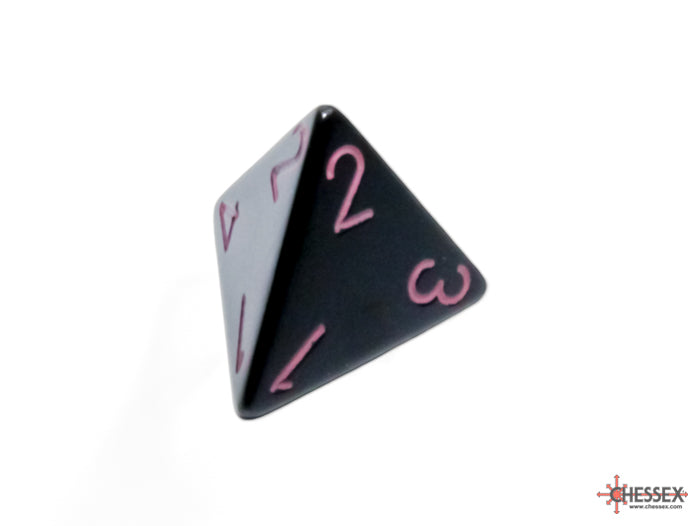 Opaque Black/pink Polyhedral 7-Dice Set (Chessex) (25448)