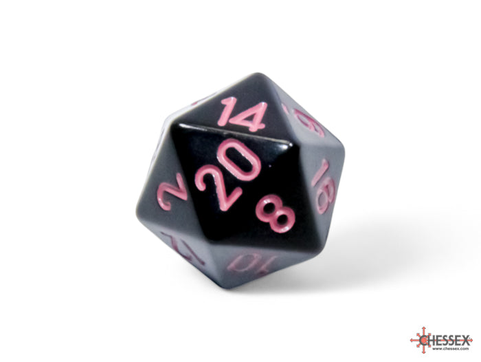 Opaque Black/pink Polyhedral 7-Dice Set (Chessex) (25448)