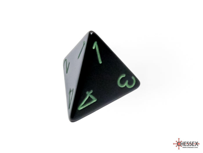 Opaque Black/green Polyhedral 7-Dice Set (Chessex) (25458)