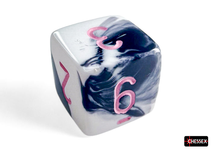 Gemini Black-White/pink Polyhedral 7-Dice Set (Chessex) (26469)