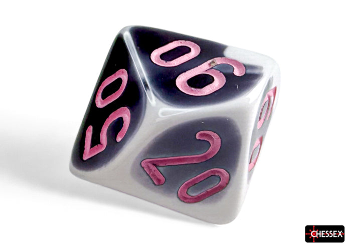 Gemini Black-White/pink Polyhedral 7-Dice Set (Chessex) (26469)