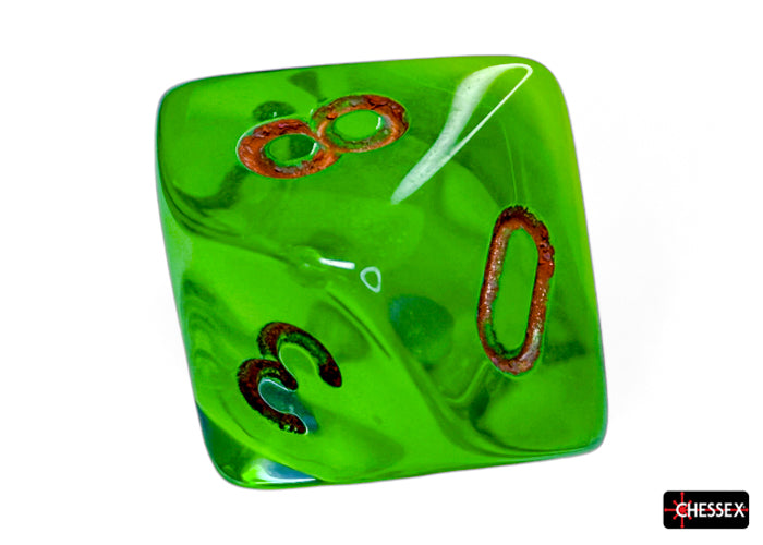 Gemini Plasma Green-Teal/orange Luminary Polyhedral 7-Dice Set (Chessex) (26470)