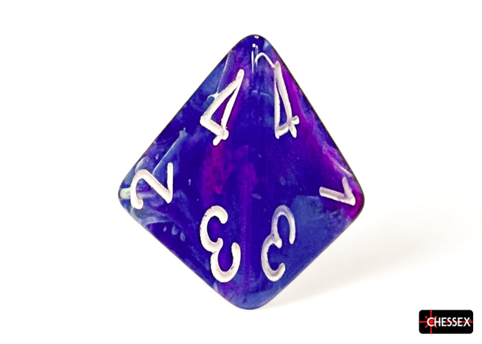 Nebula Aura/white Luminary Polyhedral 7-Dice Set (Chessex) (27567)