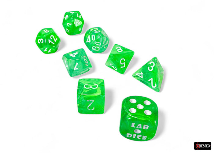 Nebula Gelatinous/white Polyhedral 7-Dice Set (with bonus die) (Chessex) (30074)