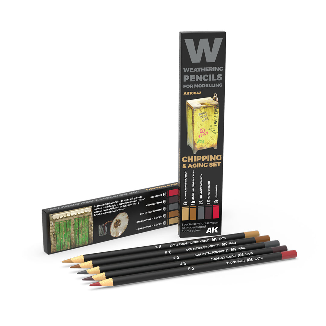 Weathering Pencils: Chipping & Aging Set (AK Interactive) (AK10042)