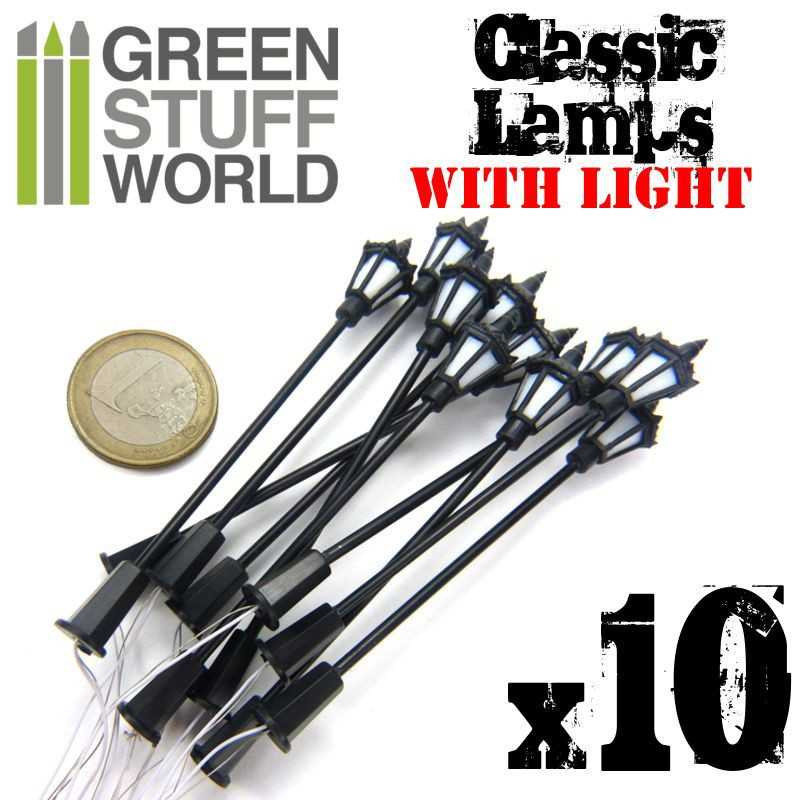 10x Classic Lamps with LED Lights (Green Stuff World)