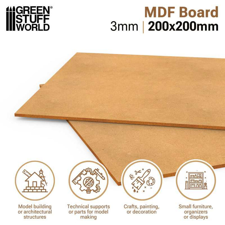 MDF sheets 200x200mm (Green Stuff World)