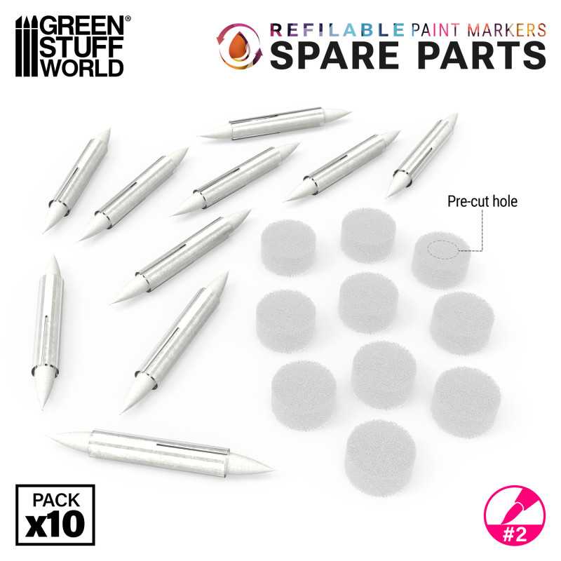 Refills for refillable marker pens, size 2 (Green Stuff World)