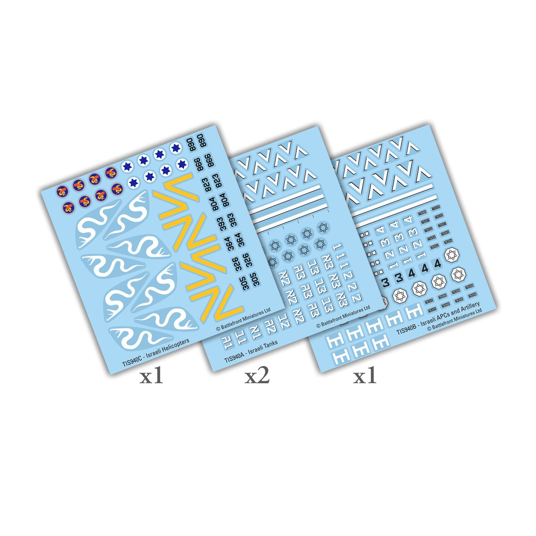 World War III: Team Yankee - Israeli Decals (x4) (TIS950)