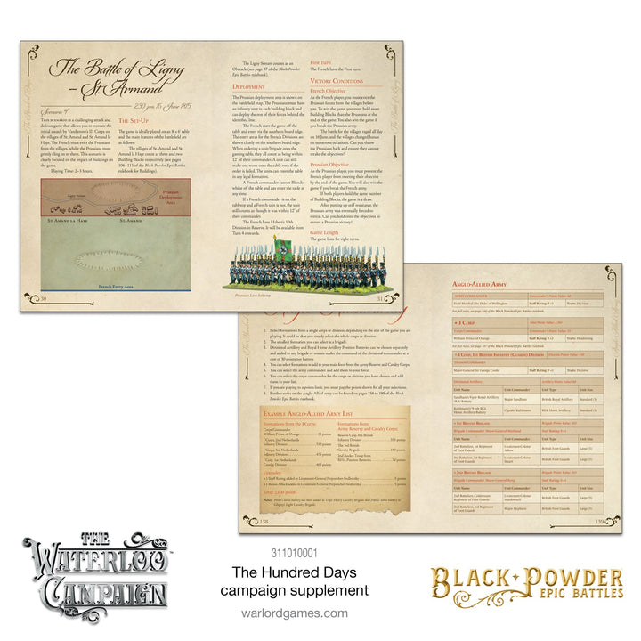 Black Powder Epic Battles: The Hundred Days Campaign Supplement