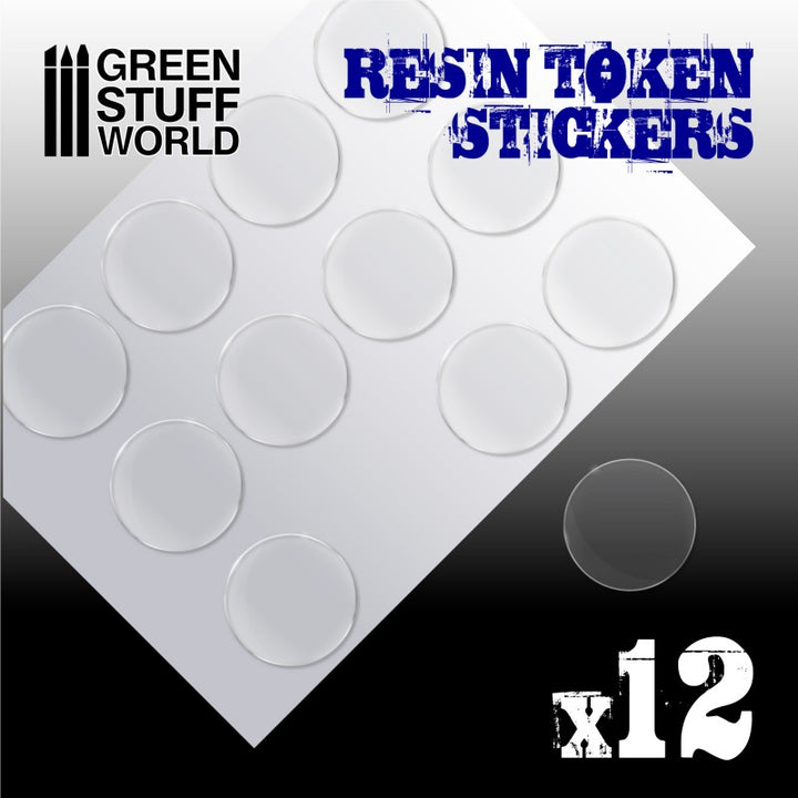 12x Resin Token Stickers 40mm (Green Stuff World)