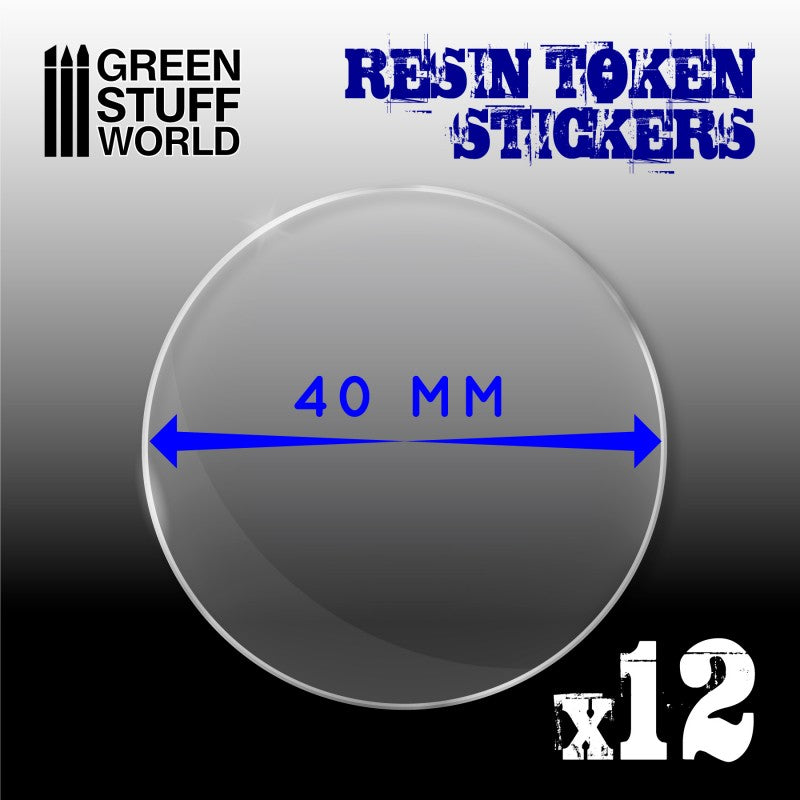 12x Resin Token Stickers 40mm (Green Stuff World)