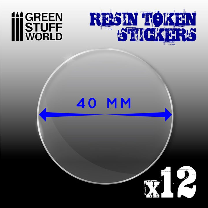 12x Resin Token Stickers 40mm (Green Stuff World)