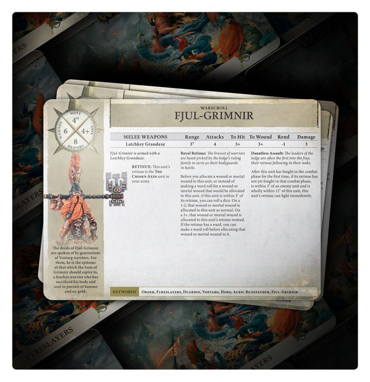 Warhammer Age of Sigmar: Fyreslayers Warscroll Cards