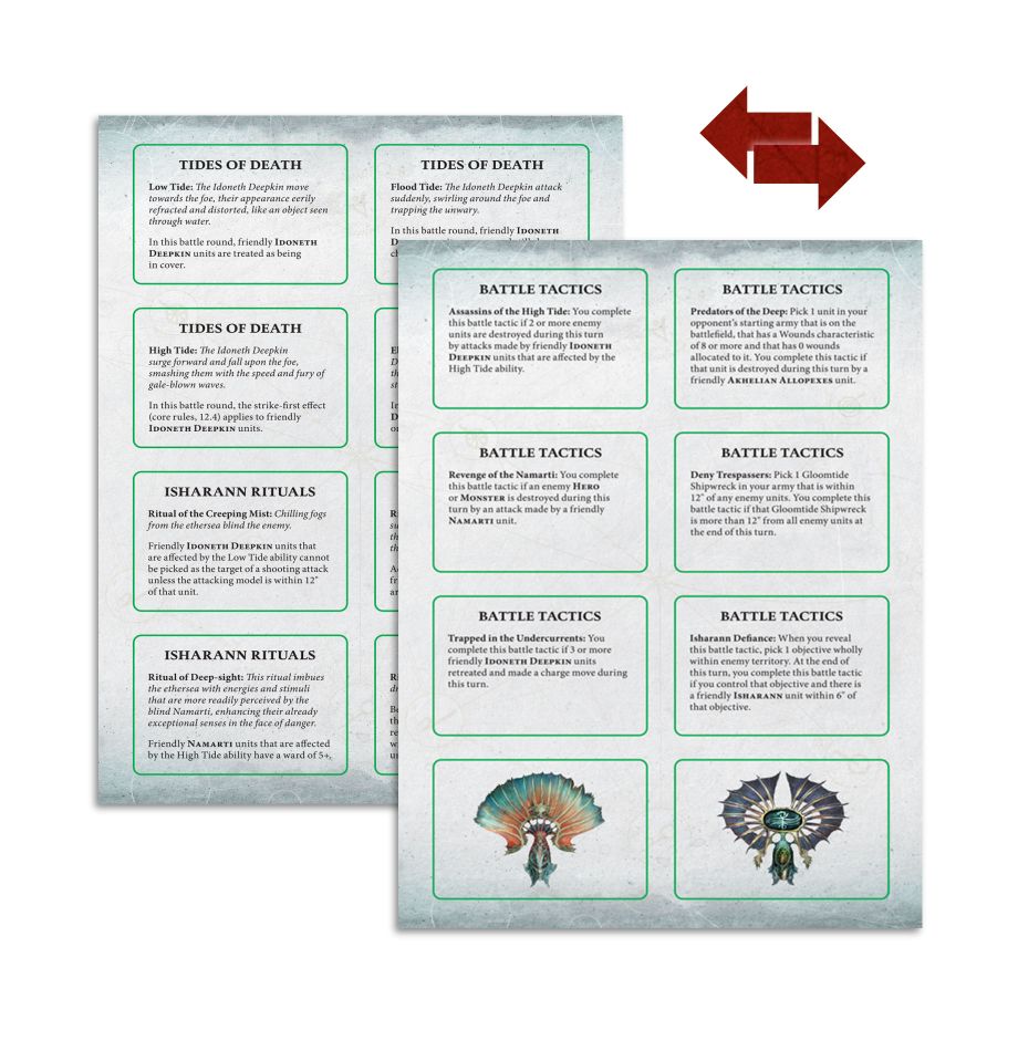 Warhammer Age of Sigmar: Idoneth Deepkin Warscroll Cards (9th)