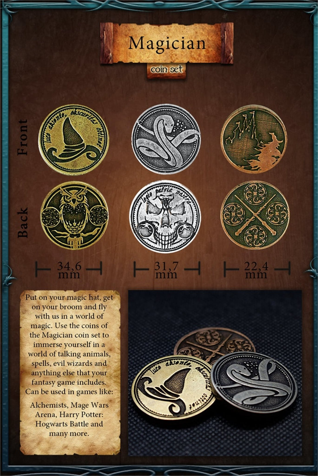 Legendary Metal Coins - Magician Coin Set (Drawlab)