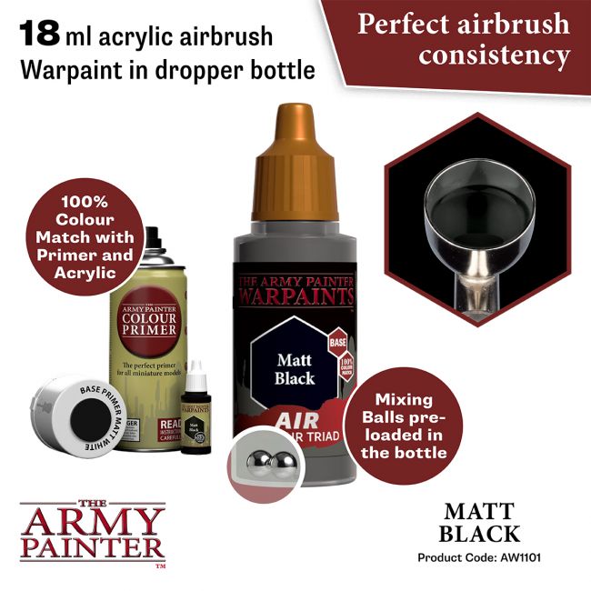 Warpaints Air: Matt Black (The Army Painter) (AW1101) (1)