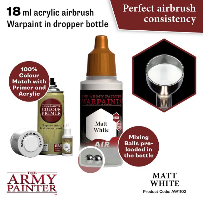 Warpaints Air: Matt White (The Army Painter) (AW1102) (9)