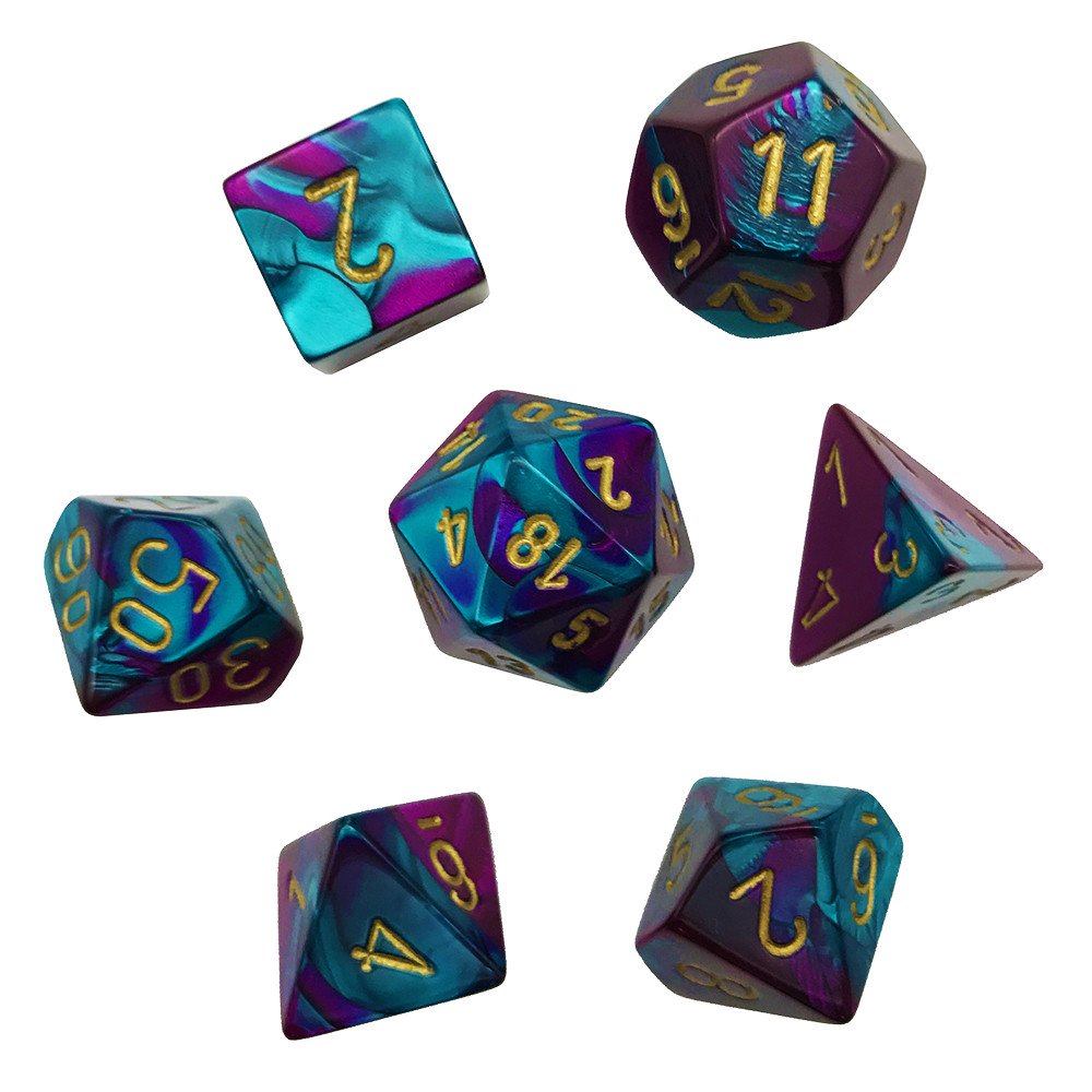 Gemini - Purple-Teal/gold - 7-Die Set (26449) - Chessex