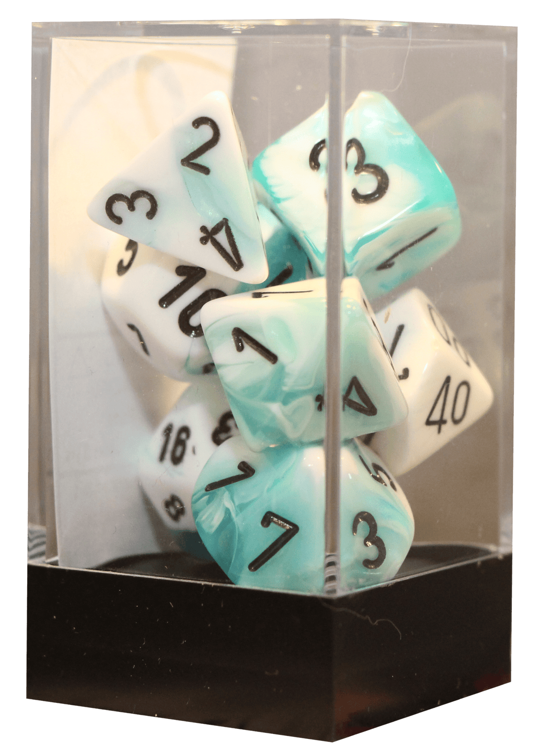 Gemini - Teal-White/black - 7-Die Set (26444) - Chessex