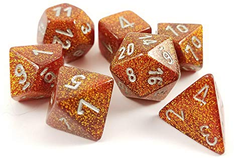 Glitter - Gold/silver - Polyhedral 7-Die Set (27503) - Chessex