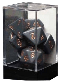 Opaque rollespilsterninger mørk grå m/kobber (Chessex)(25420)