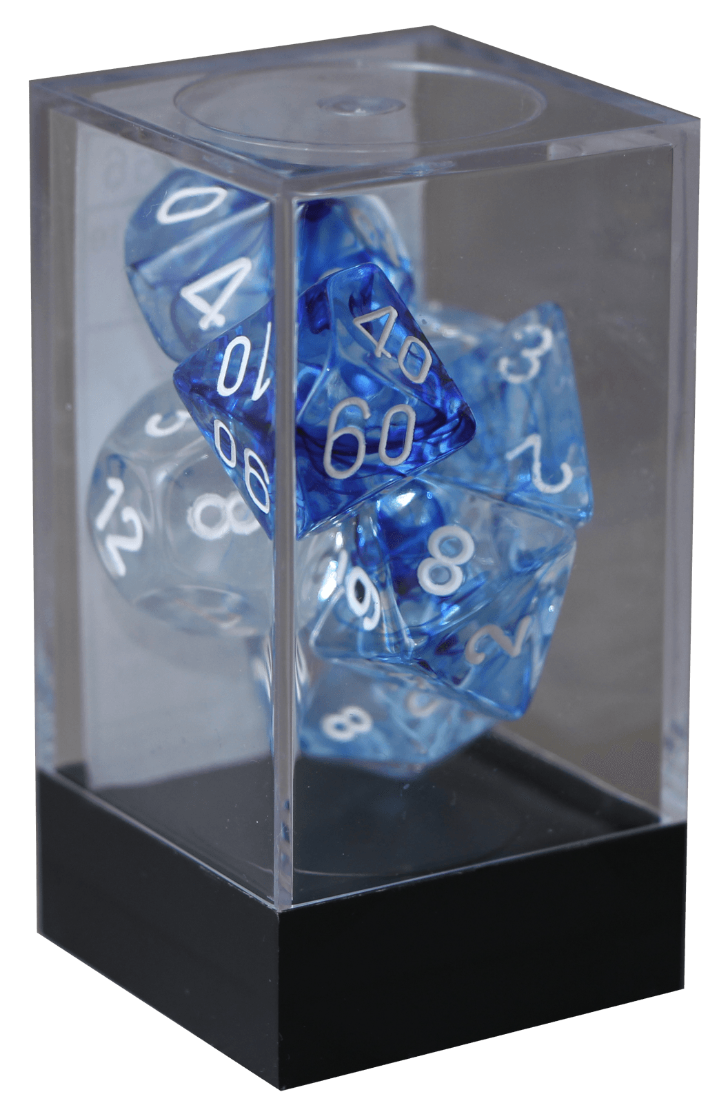 Nebula mørkeblå m/hvid rollespilsterninger (Chessex)(27466)