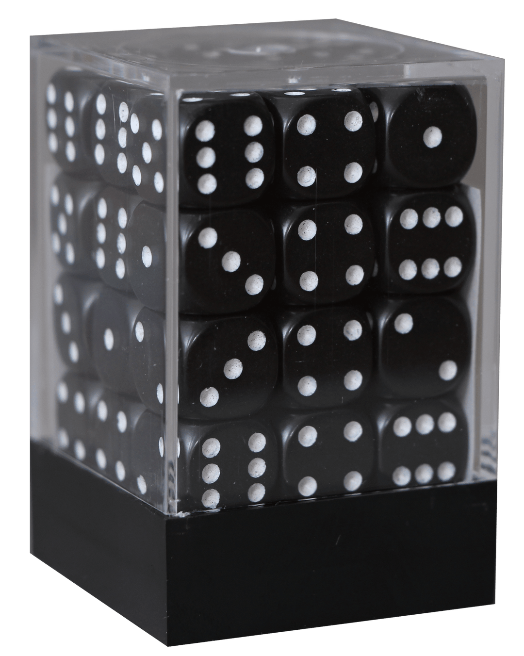 Opaque 12mm D6 sort m/hvid terninger (25808) (Chessex)