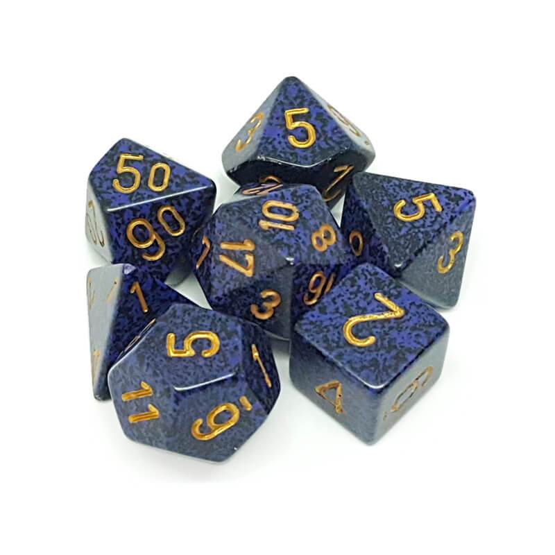 Speckled Polyhedral 7-Die Set Golden Cobalt (Chessex) (25337)