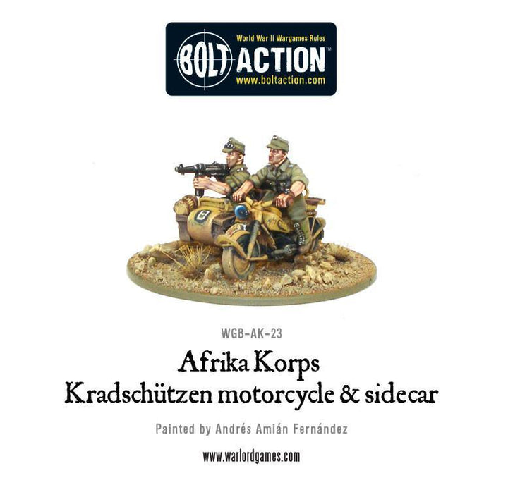 Bolt Action: Afrika Korps Kradschutzen motorcycle and sidecar