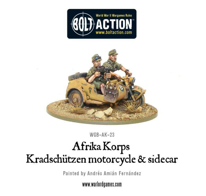 Bolt Action: Afrika Korps Kradschutzen motorcycle and sidecar