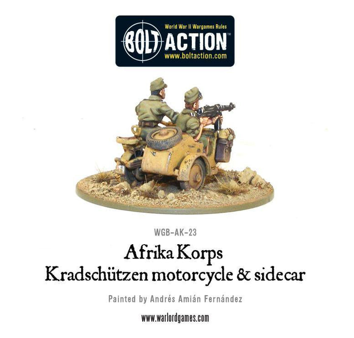 Bolt Action: Afrika Korps Kradschutzen motorcycle and sidecar