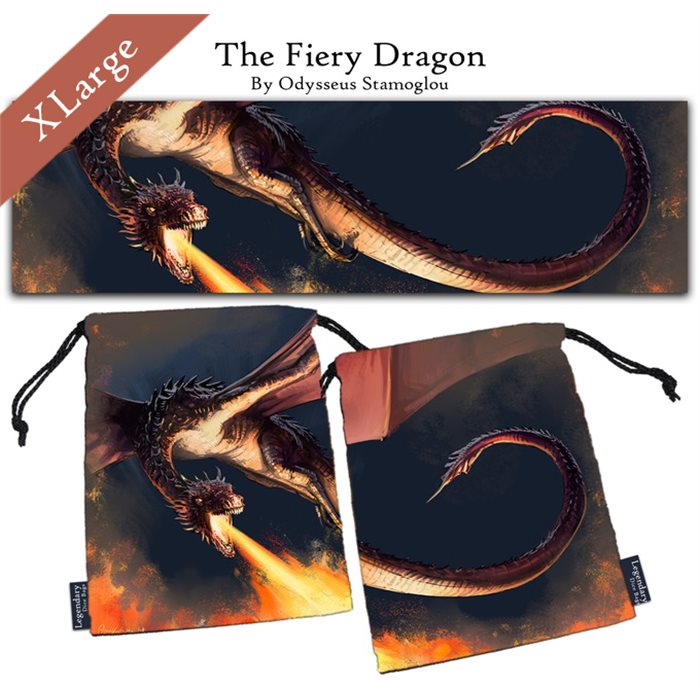 The Fiery Dragon - XL Pouch / Dice Bag (Drawlab)