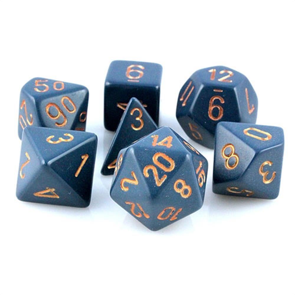 Opaque rollespilsterninger støvet blå m/kobber (Chessex)(25426)
