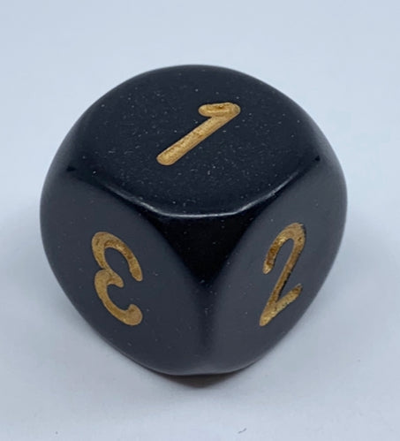 Opaque 16mm D3 - Black/gold (XQ0328) - Chessex