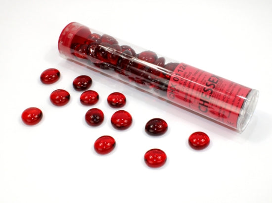 Translucent Red Glass Stones Tube (Chessex) (01124)