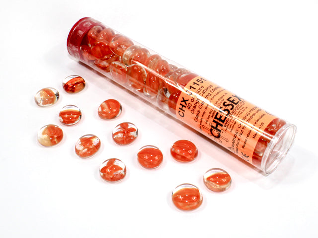 Catseye Orange Glass Stones Tube (Chessex) (01151)