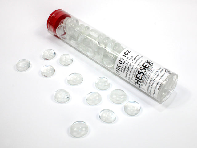 Catseye White Glass Stones Tube (Chessex) (01162)