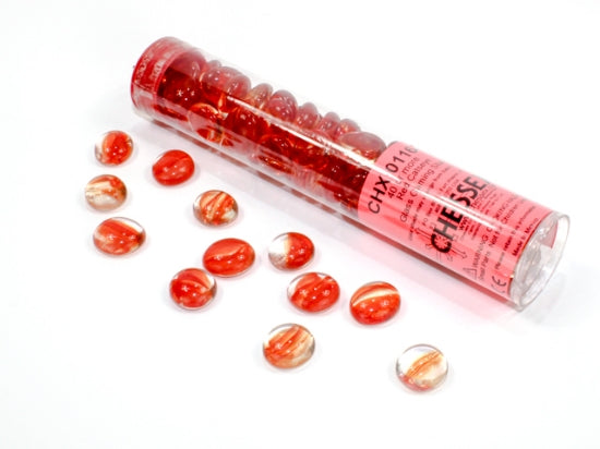 Catseye Red Glass Stones Tube (Chessex) (01164)