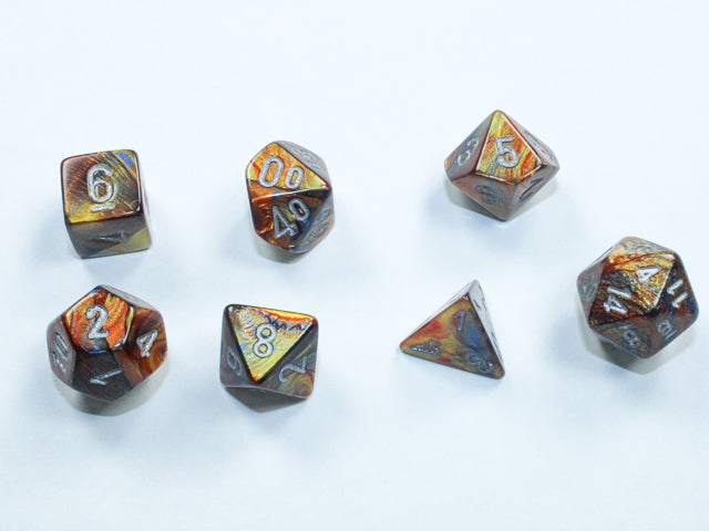 Lustrous Mini-hedral Gold/silver 7-Die set (Chessex) (20493)