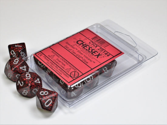 Speckled Silver Volcano Set of Ten d10s (Chessex) (25144)