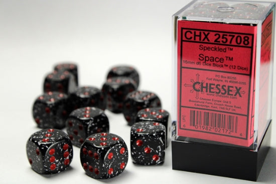 Speckled Space 16mm d6 Dice Block (12 dice) (Chessex) (25708)