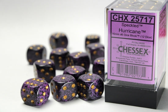 Speckled Hurricane 16mm d6 Dice Block (12 dice) (Chessex) (25717)