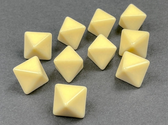 Opaque Polyhedral Bag of 10 Blank Ivory d8 Dice (Chessex) (29043)